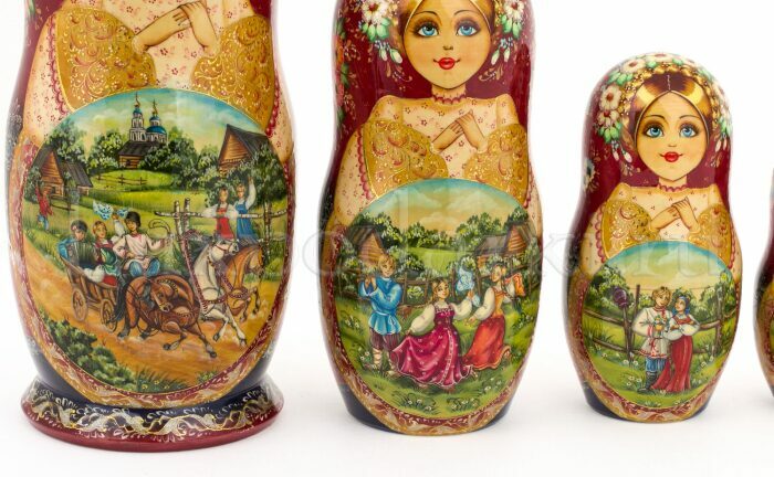Matryoshka doll for 15 seats "Russian beauty" (33 cm)