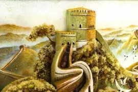 Объемная картина из янтаря "Великая Китайская стена"