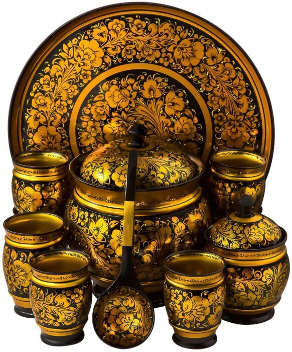 Compote set (11 items) khokhloma