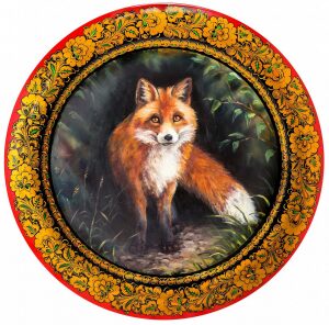 Plate-decorative panel with landscape