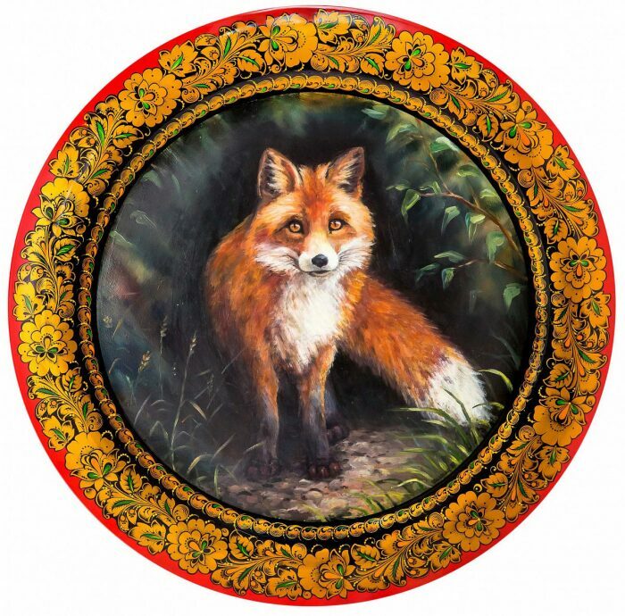 Plate-decorative panel with landscape