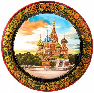 Plate-decorative panel with an architectural plot