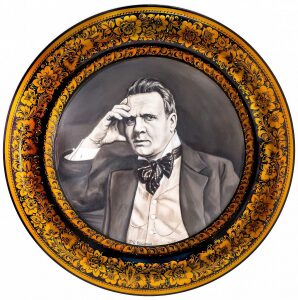 Plate-decorative panel with portrait