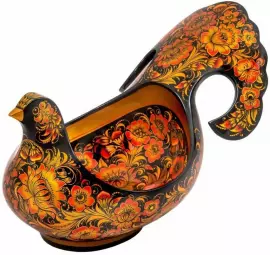 Bucket "Glukharka" khokhloma