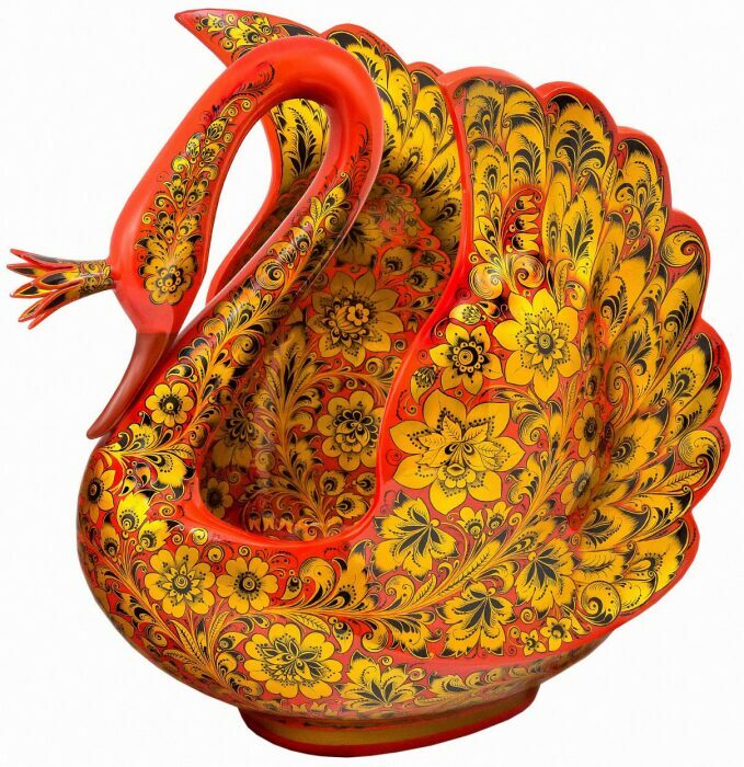 Bucket "Black Swan" by Khokhloma