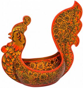 Bucket "Rooster" khokhloma