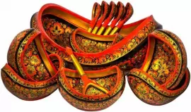 A set of "Bylina" (13 items) by Khokhloma