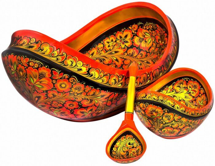 A set of "Bylina" (13 items) by Khokhloma