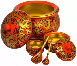 A set of "Country house" (50 items) of Khokhloma