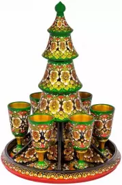 New Year's Champagne set (7 items) Khokhloma