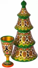 New Year's Champagne set (7 items) Khokhloma