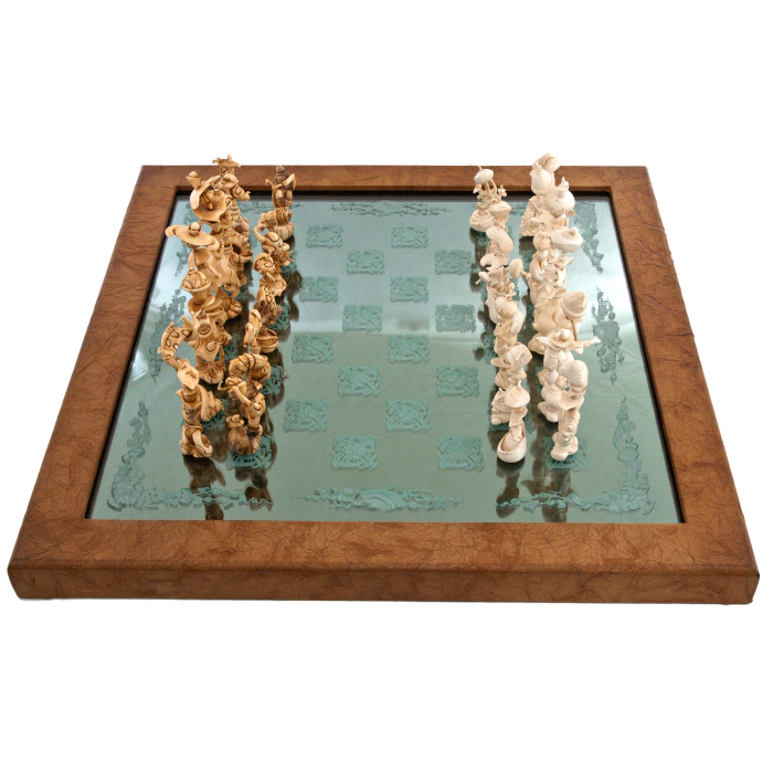 Chess from the mammoth tusk "Psychedelic"