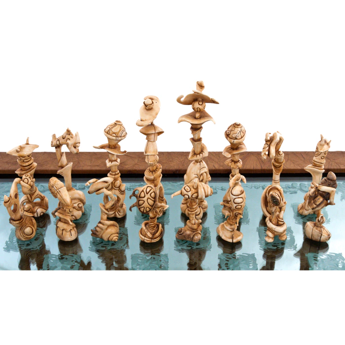 Chess from the mammoth tusk "Psychedelic"