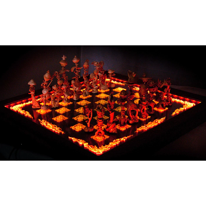 Chess from the mammoth tusk "Psychedelic"