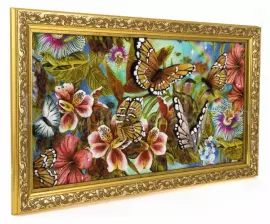 Объемная картина из янтаря "Бабочки"