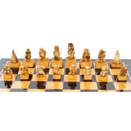 Шахматы из бивня мамонта "Дикий Запад"