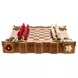 Шахматы из бивня мамонта "Алая и белая розы"