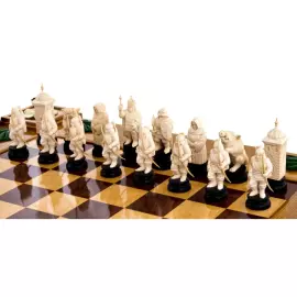 Шахматы из бивня мамонта "Алая и белая розы"