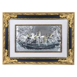 Панно "Кони", серебряного цвета Панно "Кони", серебряного цвета