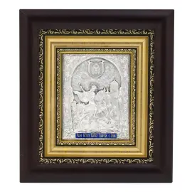 Икона "Георгий Победоносец" с посеребрением