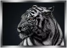 The painting "The Tiger's Grin" on a mirror base