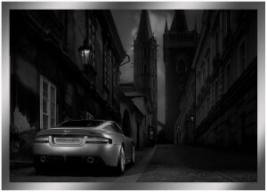 The painting "Favorite car" on a mirror basis