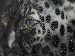 The painting "Leopard" on the mirror (Swarovski)