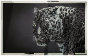 Картина "Леопард" на зеркале, Swarovski
