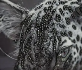 Картина "Леопард" на зеркале, Swarovski