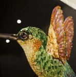Painting "Hummingbird" on the mirror (Swarovski)