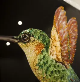 Картина "Колибри" на зеркале, Swarovski
