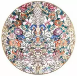 Golden flowers fruit plate