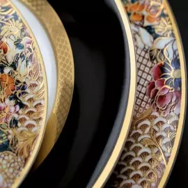 Golden flowers fruit plate