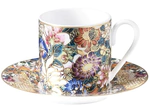 Golden flowers coffee cup and saucer