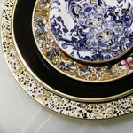 Golden flowers coffee cup and saucer