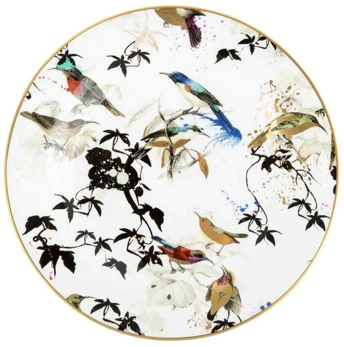 Garden's birds bread plate"