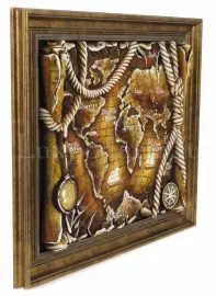 Объемная картина из янтаря "Карта мира"