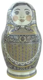 Матрешка серебряная средняя