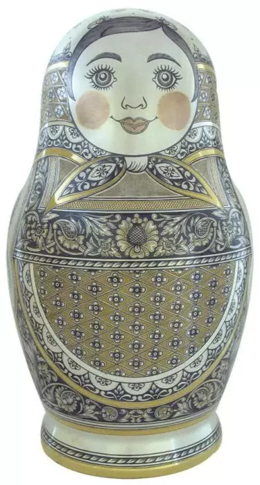 Матрешка серебряная средняя