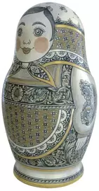Матрешка серебряная средняя