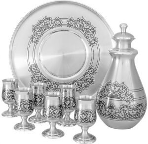 Набор для коньяка из серебра "Silver Rose"