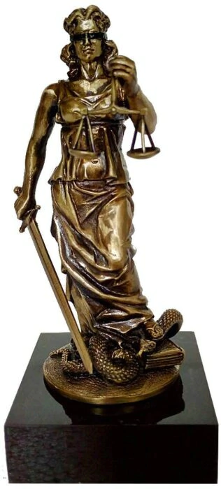 Statuette "Themis" on a stone