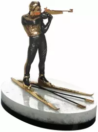 Статуэтка "Биатлонист" на камне