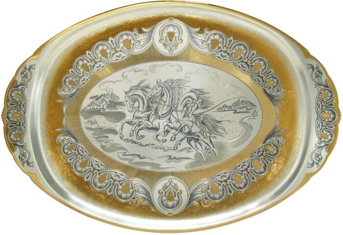 Silver tray "Troika"