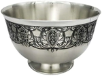 Silver salad bowl "Flowers"
