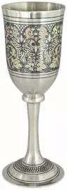 Бокал из серебра "Лоза" с позолотой