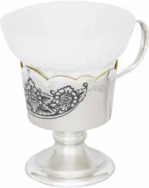 Чашка чайная из серебра "Черневой рисунок"