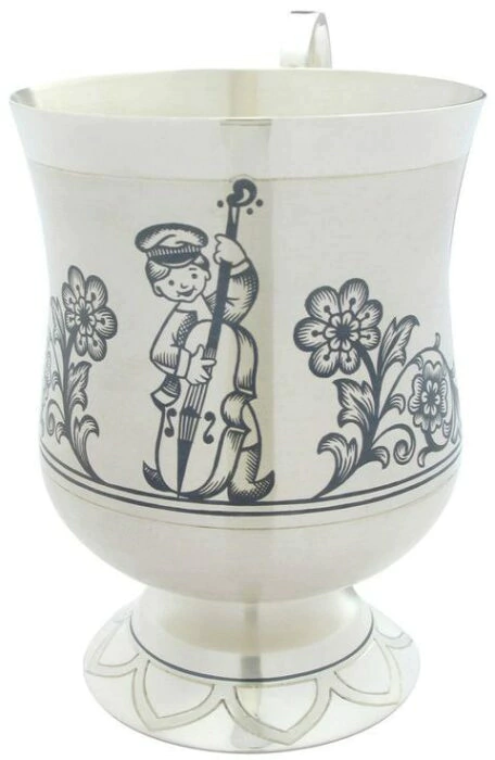 Children's cup made of silver "Contrabassist"