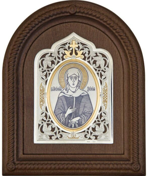Silver icon "Blessed Xenia of St. Petersburg"