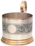 Silver cup holder "Flowers"